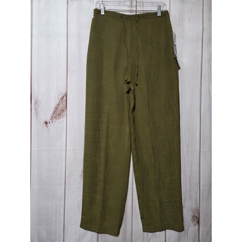 Sag Harbor Womens Olive Green Straight Leg Trousers High Rise‎ Size 10 NWT